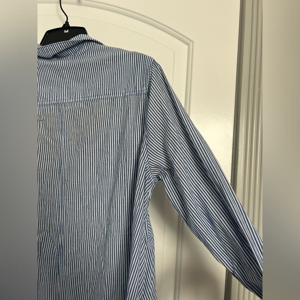 FREE PEOPLE All For You Striped Shirt Dress Blue size small preppy 90s - Picture 6 of 15